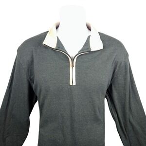 The Normal‎ Brand Mens Green Long Sleeve Quarter Zip Pullover Shirt Size Large